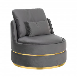 KYLIE design bársony fotel - fekete/taupe/szürke