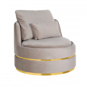 KYLIE design bársony fotel - fekete/taupe/szürke