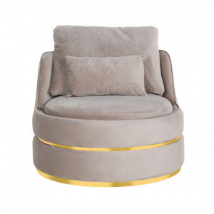 KYLIE design bársony fotel - fekete/taupe/szürke