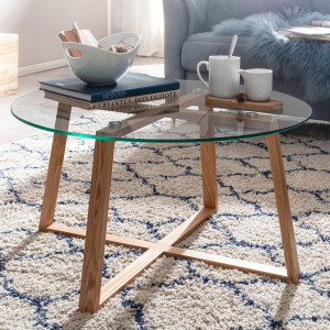 STELLA modern üveg dohányzóasztal - 78cm