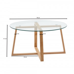 STELLA modern üveg dohányzóasztal - 78cm
