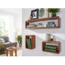 GOA tömör rózsafa fali polc szett