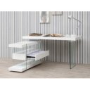 SPIRIT design üveg íróasztal - 140cm - fehér