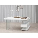 SPIRIT design üveg íróasztal - 140cm - fehér