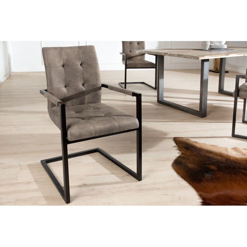 OXFORD karfás design szék - antik taupe