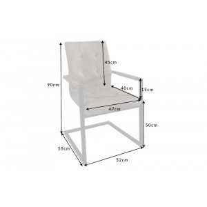 OXFORD karfás design szék - antik taupe
