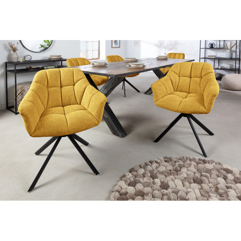PAPILLON design forgatható szék - sárga