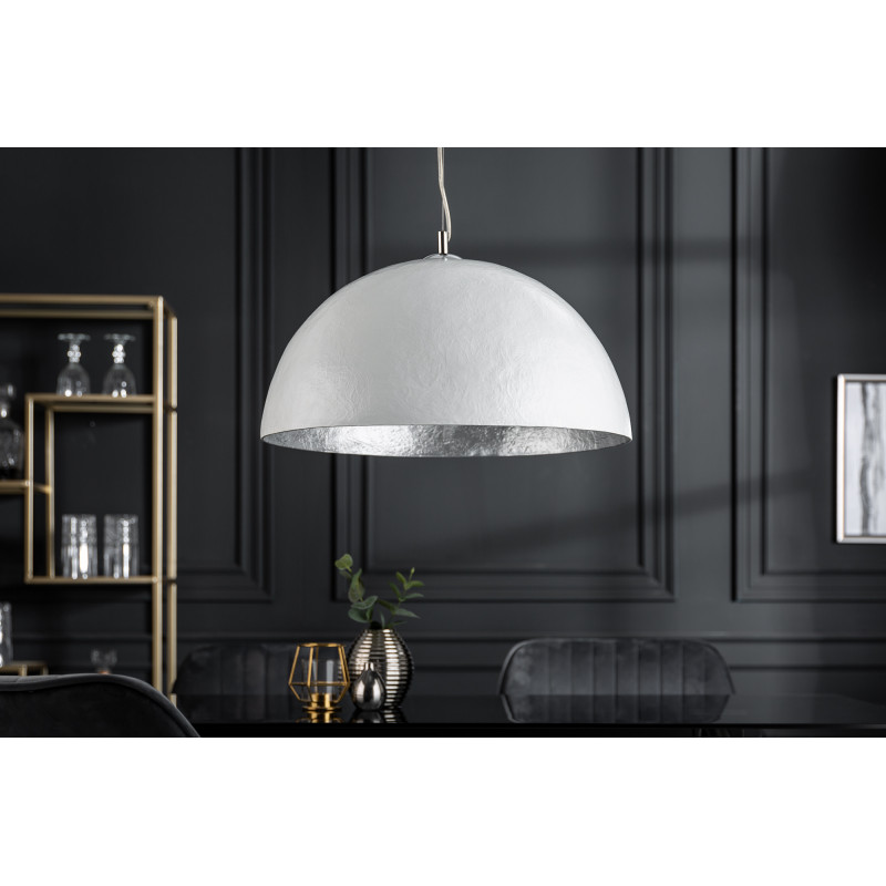 GLOW L modern függőlámpa - fehér/ezüst