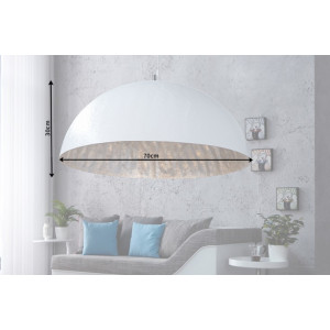 GLOW XL modern függőlámpa - fehér/ezüst