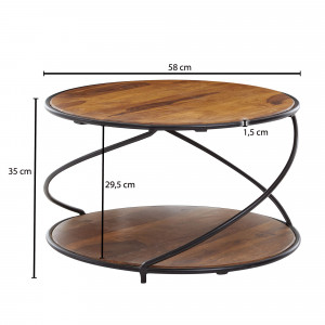 CEYLON design rózsafa dohányzóasztal  - 58cm