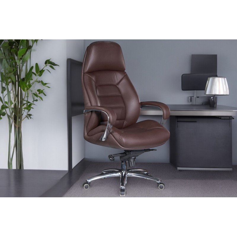 BUSINESS bőr irodai szék - barna