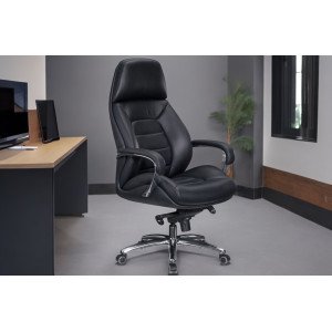 BUSINESS bőr irodai szék - fekete Irodai székek