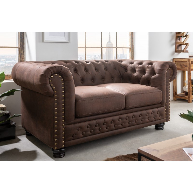 CHESTER II design 2 személyes kanapé - vintage barna