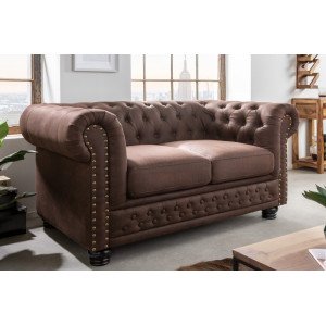 CHESTER II design 2 személyes kanapé - vintage barna INVICTA