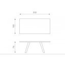 PONTE tölgyfa furnér design étkezőasztal - sötét tölgy/fekete