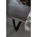 PONTE tölgyfa furnér design étkezőasztal - sötét tölgy/fekete