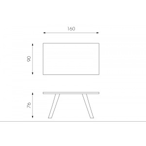 PONTE tölgyfa furnér design étkezőasztal - sötét tölgy/fekete