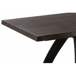 PONTE tölgyfa furnér design étkezőasztal - sötét tölgy/fekete