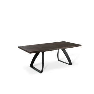PONTE tölgyfa furnér design étkezőasztal - sötét tölgy/fekete