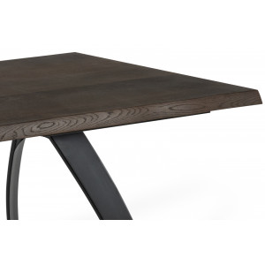 PONTE tölgyfa furnér design étkezőasztal - sötét tölgy/fekete