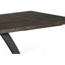 PONTE tölgyfa furnér bővíthető design étkezőasztal - sötét tölgy/fekete