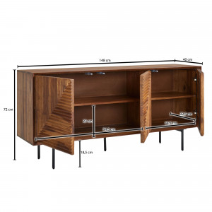 FLASH modern rózsafa komód - 148cm