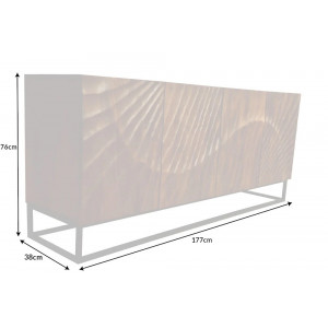 ELIXYR luxus mangófa komód - 177cm - barna