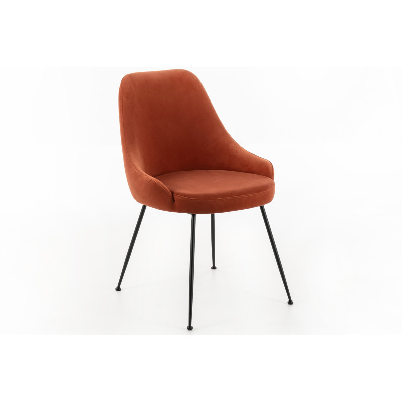 NANDY design bársony szék - rozsda barna