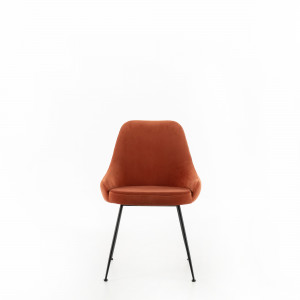 NANDY design bársony szék - rozsda barna