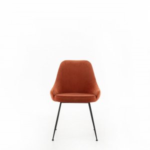 NANDY design bársony szék - rozsda barna