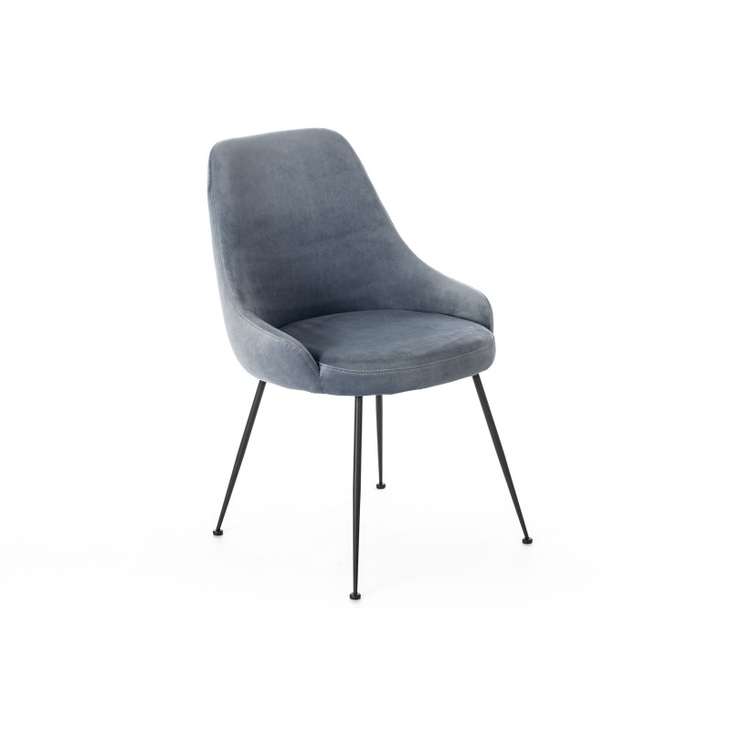 NANDY design bársony szék - szürke/kék