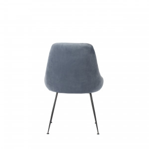 NANDY design bársony szék - szürke/kék