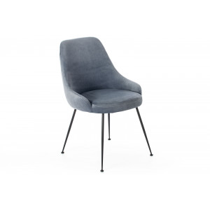 NANDY design bársony szék - szürke/kék Karfa nélkül