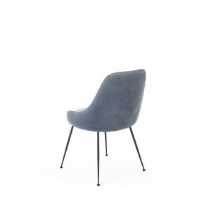 NANDY design bársony szék - szürke/kék