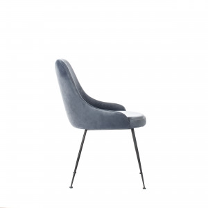 NANDY design bársony szék - szürke/kék