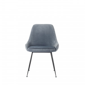 NANDY design bársony szék - szürke/kék