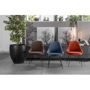 NANDY design bársony szék - barna