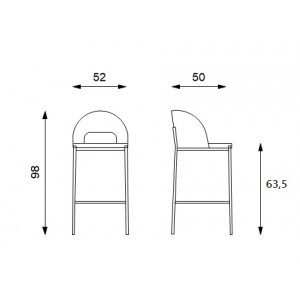 GRETA design bárszék - sárga