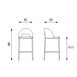 GRETA design bárszék - szürke