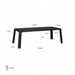 BACCARAT exkluzív tölgy étkezőasztal - 200/230cm