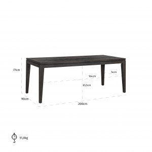 BLACKBONE exkluzív tölgy étkezőasztal - 200/230cm