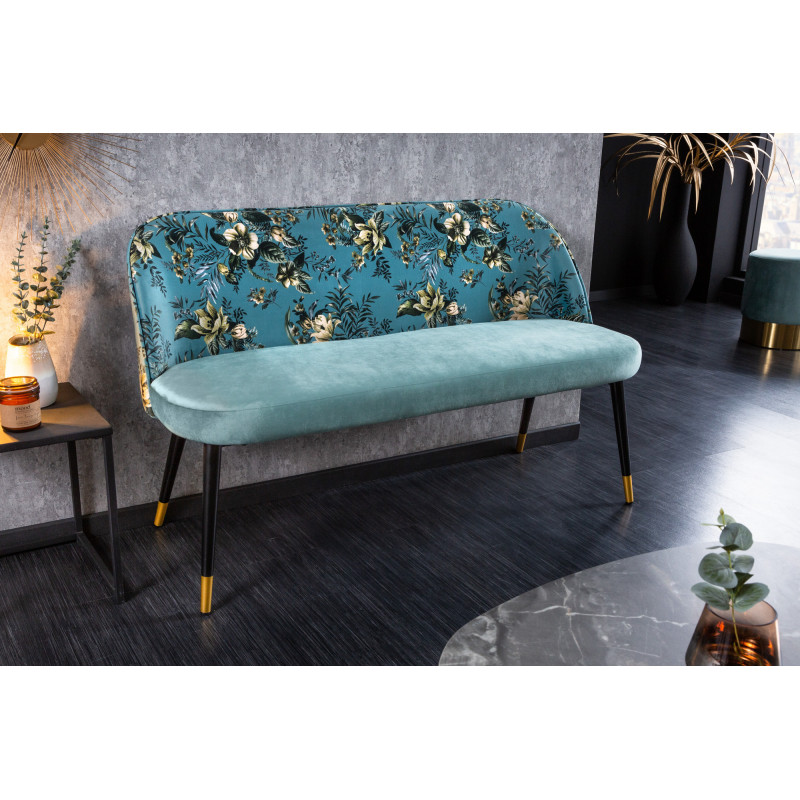 BOUTIQUE design bársony ülőpad - türkiz