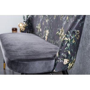 BOUTIQUE design bársony ülőpad - szürke