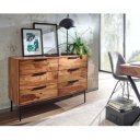 LAMEGO tömör rózsafa fiókos komód - 117cm