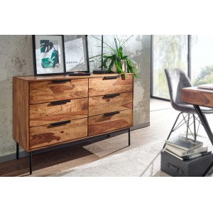 LAMEGO tömör rózsafa fiókos komód - 117cm Skyport
