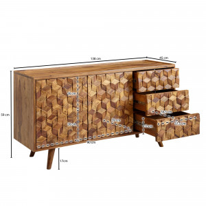 CASELLA design rózsafa komód - 138cm