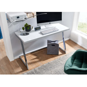 MUSETT design íróasztal - 120cm - fehér/ezüst