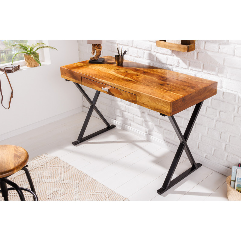 GRACE - II tömör rózsafa íróasztal - 120cm - fekete