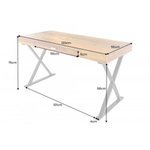 GRACE - II tömör rózsafa íróasztal - 120cm - fekete