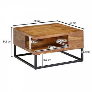 MAURIS modern rózsafa dohányzóasztal - 60cm